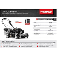 Load image into Gallery viewer, Weibang Virtue 50 SVP Petrol Lawnmower
