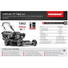 Load image into Gallery viewer, Weibang Virtue 77 TBO Petrol Lawnmower