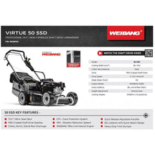 Load image into Gallery viewer, Weibang Virtue 50 SSD Petrol Lawnmower
